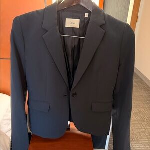 Aritzia Wilfred Midnight Blue Single-Button Crepette Blazer size 4